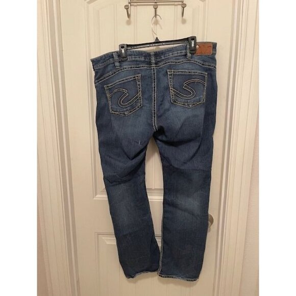 Silver Jeans Co.  WOMEN'S Tuesday Mid-Rise Bootcut Denim Jeans SZ 20/L33 WORN-IN - Picture 1 of 16